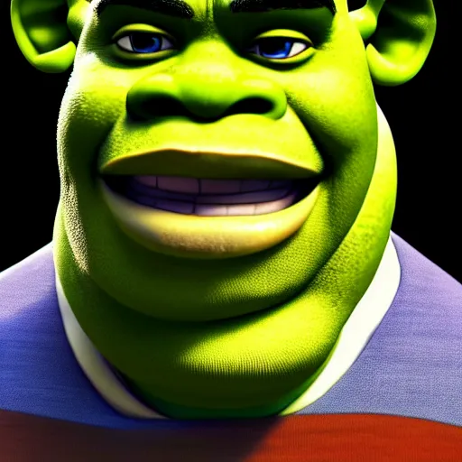 Image similar to obama as shrek, highly detailed, extremely high quality, hd, 4 k, 8 k, canon 3 0 0 mm, professional photographer, 4 0 mp, lifelike, top - rated, award winning, realistic, detailed lighting, detailed shadows, sharp, no blur, edited, corrected, trending