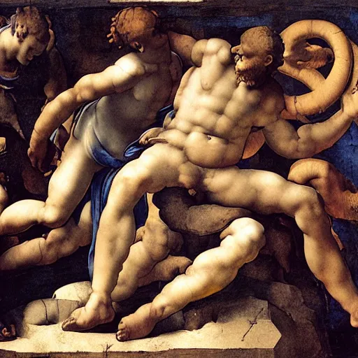 Image similar to an argument on twitter, by michelangelo