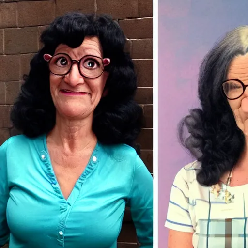 Image similar to Linda Belcher from Bob's Burgers as a real person