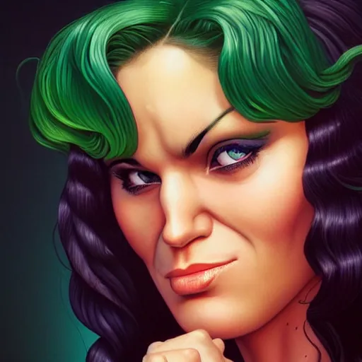 Image similar to lofi shehulk portrait, Pixar style, by Tristan Eaton Stanley Artgerm and Tom Bagshaw.