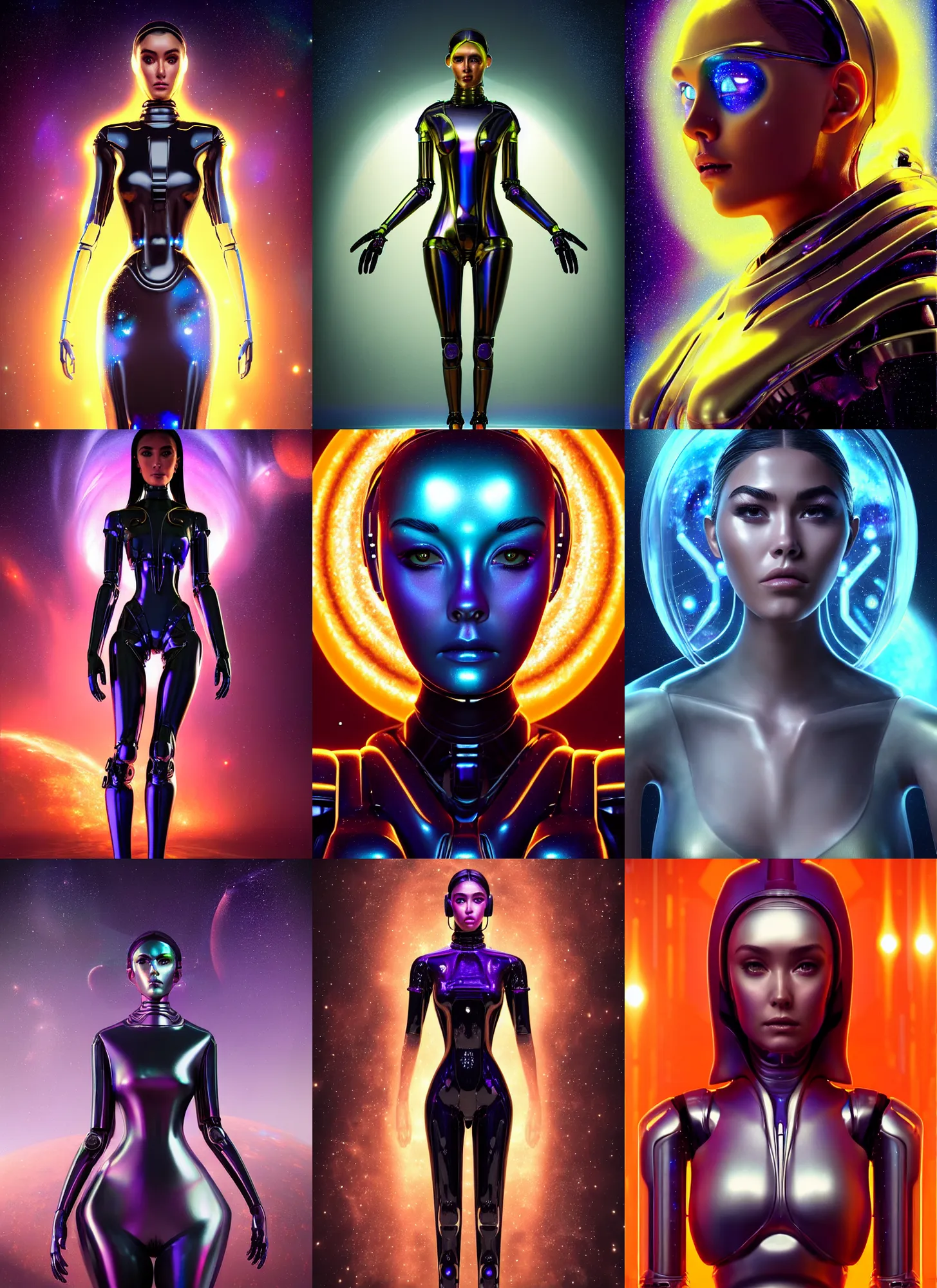 Prompt: polished sweaty oily galactic edm gothic biotech android woman : : madison beer : : weta disney pixar movie still photo : : hi - fructose, sci fi, fantasy, decadent highly - detailed digital painting, golden ratio, octane render, artstation, smooth, sharp focus, artgerm, mucha, loish, wlop : :