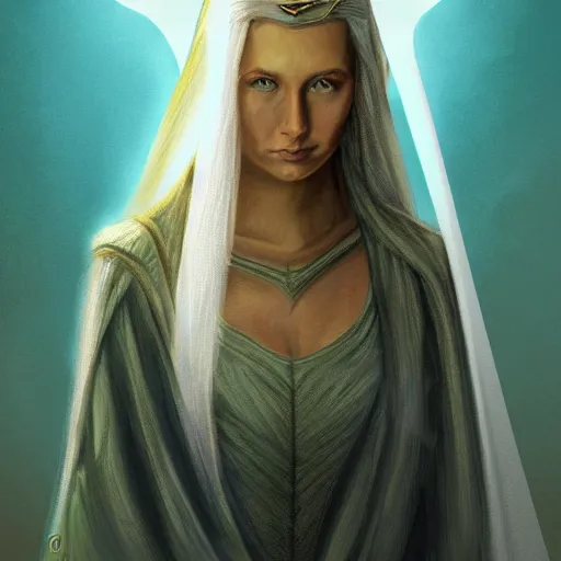 Image similar to galadriel, digital art