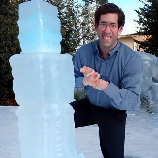 Image similar to jim halpert ice sculpture