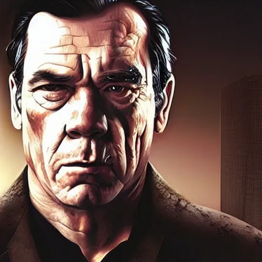 Image similar to cyberpunk impossible very strange portrait of tommy lee jones