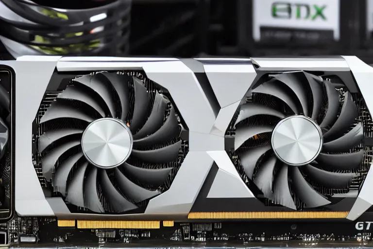 Image similar to an NVIDIA RTX A100 GPU graphics card