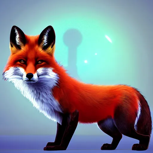 Prompt: fox scientist , digital art , trending on artstation