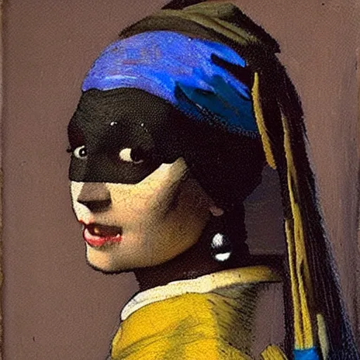 Prompt: johannes vermeer painting of batman