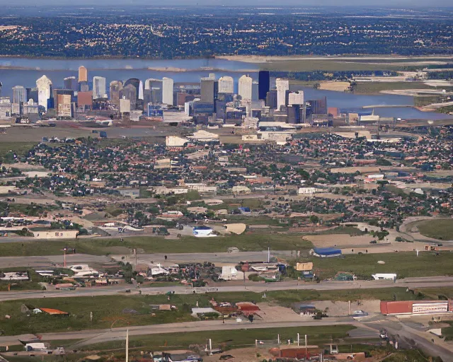 Image similar to photo of an average midwest city, burgerpunk