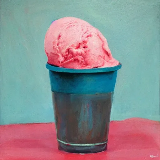 Image similar to strawberry ice cream, artsy, painted