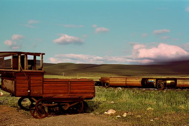 Image similar to 1 8 0 0 es wagon, ektachrome photograph, volumetric lighting, f 8 aperture, cinematic eastman 5 3 8 4 film