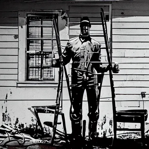 Image similar to fallout codsworth handyman photo in the style of Walker Evans