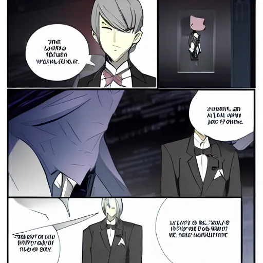 Image similar to rak wraithraiser from tower of god in a tuxedo