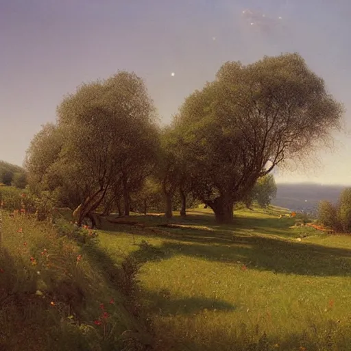 Image similar to The Shire painted by Ivan Kramskoi