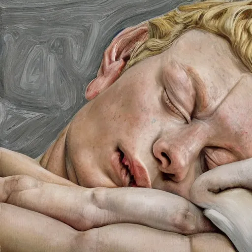 Prompt: high quality high detail painting by lucian freud, hd, brienne of tarth