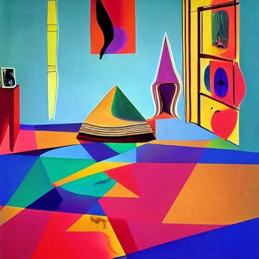 Image similar to colorful liminal space by Salvador Dali, shiny floors, minimalist, stunning, light and shadows, horror