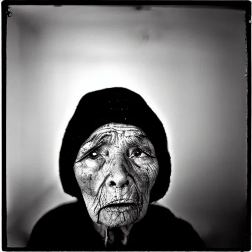 Image similar to an old ugly woman's face by bruce gilden