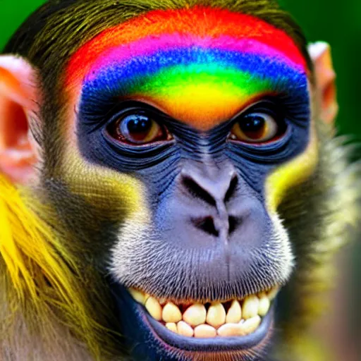 Image similar to a rainbow monkey