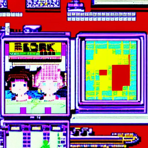 Prompt: Bjork in a PC-98 game, 16-bit, visual novel, anime