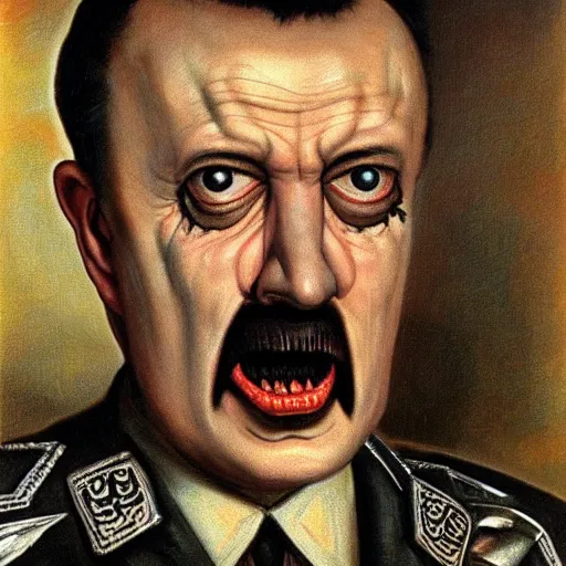 Image similar to Portrait by H.R.Giger of Igor Ivanovich Strelkov who became a degenerate horror Abomination, photo-realistic, color image, 2K, highly detailed