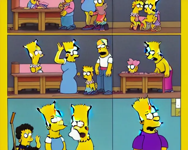 Prompt: The Simpsons if it was made by Toshio sSaeki