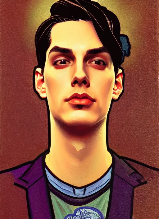 Image similar to oil portrait of jughead jones, intricate, elegant, highly detailed, lighting, painting, artstation, smooth, illustration, art by greg rutowski and alphonse mucha