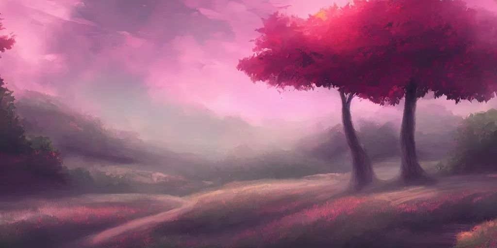 Image similar to professional digital art of lofi landscape BG painting, digital art, beautiful composition, trending on artstation and deviantart, masterpiece