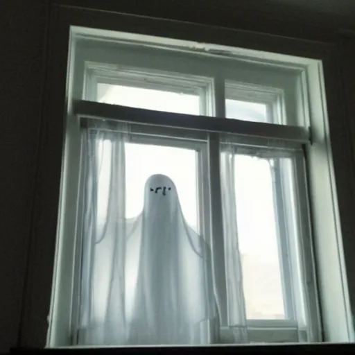 Image similar to Photo of a scary ghost starring through bedroom window