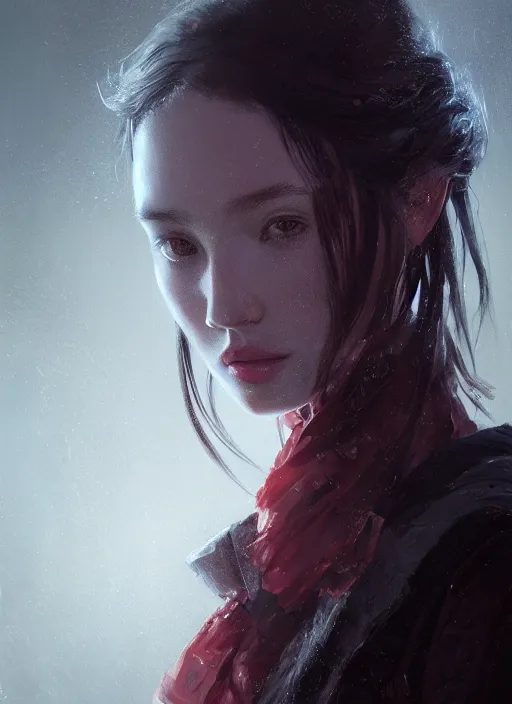 Prompt: A fancy portrait of girl by Greg Rutkowski, Sung Choi, Mitchell Mohrhauser, Maciej Kuciara, Johnson Ting, Maxim Verehin, Peter Konig, Bloodborne, 8k photorealistic, cinematic lighting, HD, high details, dramatic, atmospheric , trending on artstation