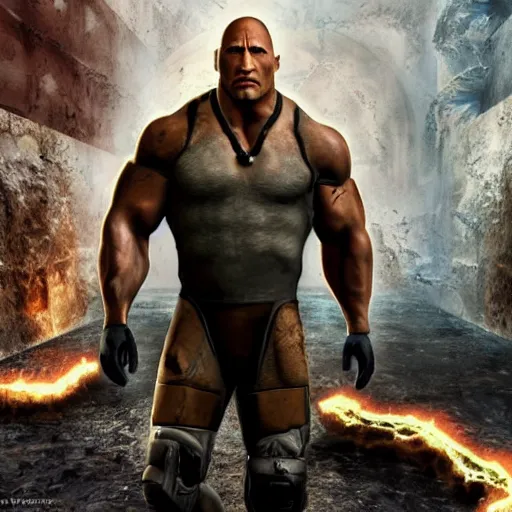 Image similar to Dwayne Johnson in Half-Life 2