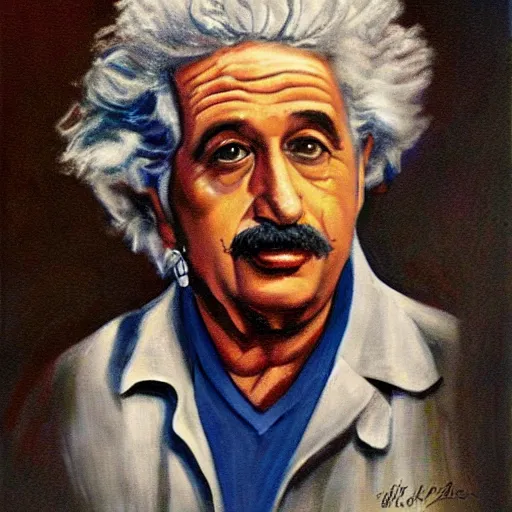 Prompt: cuban einstein portrait