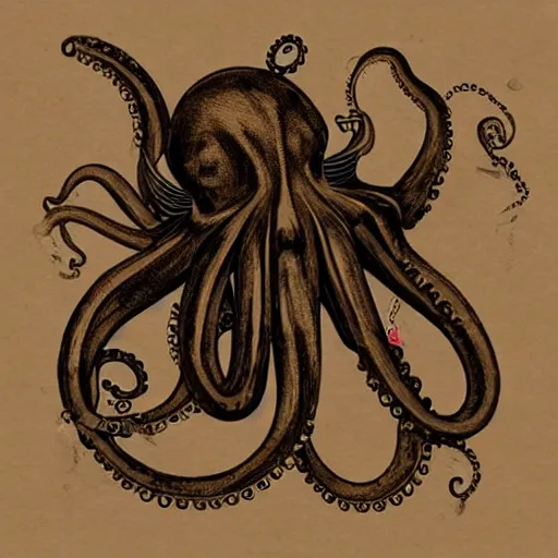 Image similar to “steampunk octopus”