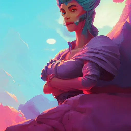 Image similar to profile portrait, maya ali mage, gloomhaven, dynamic lighting, gaudy colors, octane render aesthetic, matte painting concept art, official fanart behance hd artstation by jesper ejsing, by rhads and makoto shinkai and lois van baarle and ilya kuvshinov and rossdraws