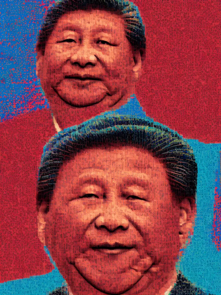 Prompt: Xi JinPing xcopyart style, glitch, detailed