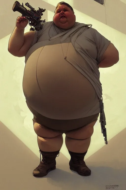 Prompt: a middle aged obese man as a canon man, realistic painting, symmetrical, highly detailed, digital painting, artstation, concept art, smooth, sharp focus, illustration, cinematic lighting, art by artgerm and greg rutkowski and alphonse mucha