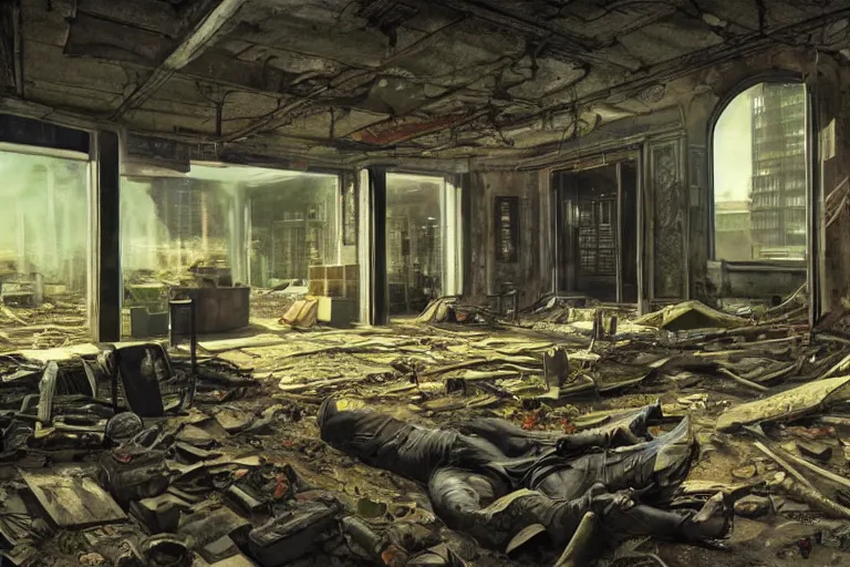 Prompt: detailed ultra - realistic graphic novel illustration of postapocalyptic abandoned nightclub by edward hopper and gregory crewdson, cinematic, full shot, george adult, carel willink, ian miller, wayne barlowe, greg rutkowski