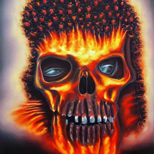 Image similar to a highway to hell, oil painting, highly detailed.