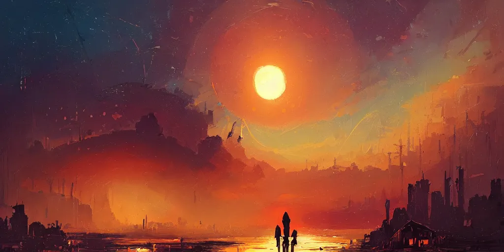 Image similar to a mysterious epic gouache painting of a steampunk planet by alena aenami in the style of romanticism art, trending on art station