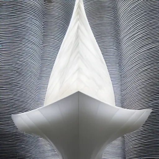 Prompt: a Japanese pagoda built out of white marble and platinum, studio lighting, very detailed, high quality photo, designed by zaha hadid, sculped by Norman foster