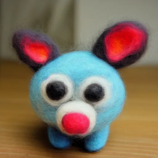 Prompt: a needle felted animal, needle felting art.