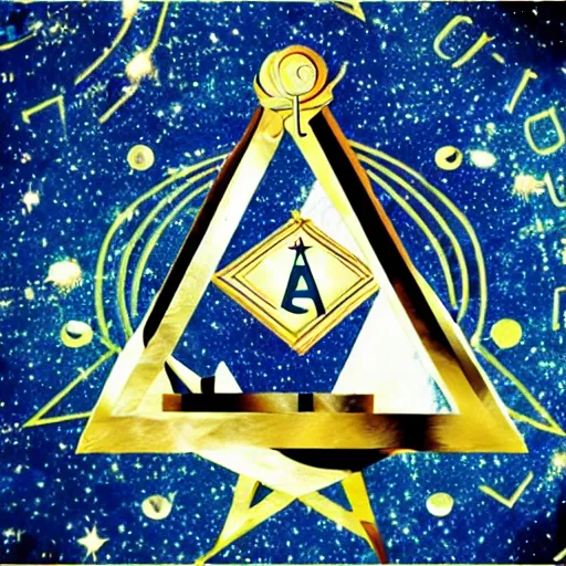 Prompt: the Universe according to the Illuminati, Freemasons, cult, design, high quality, 4k