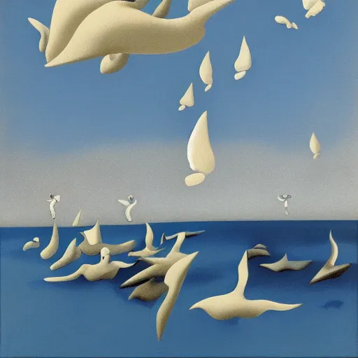 Image similar to seagulls on the beach by yves tanguy