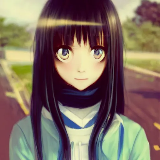 Prompt: profile shot of rimuru tempest, sky blue, straight hair, long bangs, | amber colored eyes | wearing a black jacket with white stripes, high collar, highly detailed, unreal engine 5, digital painting, cinematic, wlop | artgerm, pixiv, yoshitaka amano, greg rutkowski, ilya kuvshinov, andy warhol