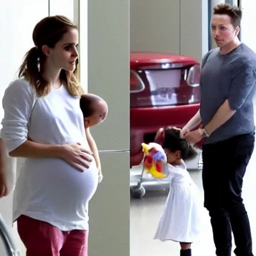 pregnant emma watson at the hospital holding a baby Stable Diffusion