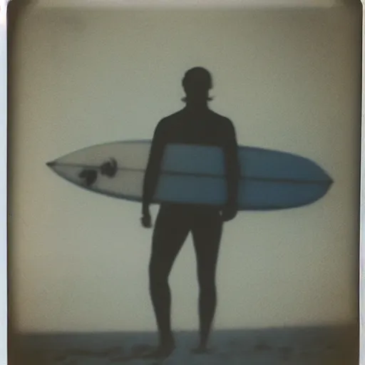 Image similar to Surfer goth, old polaroid, photograph