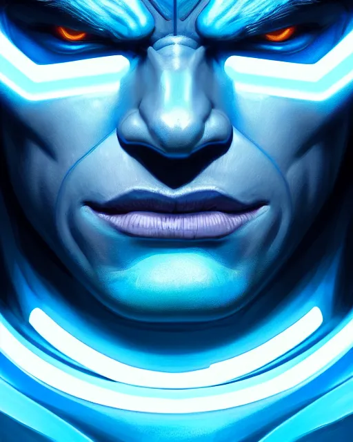 Prompt: symmetry portrait of blue color hulk, glam, power, glowing lights intricate, elegant, highly detailed, digital painting, artstation, concept art, smooth, sharp focus, illustration, art by artgerm and greg rutkowski and fra angelico and unreal engine 5