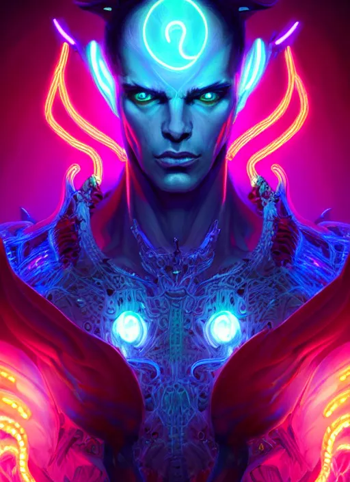 Prompt: symmetry!! concept art, full shot, sketch!! of a male demon, intricate, elegant, bright neon colors, glowing lights, highly detailed, digital painting, artstation, glamour pose, smooth, sharp focus, illustration, art by artgerm and greg rutkowski, artey freytag