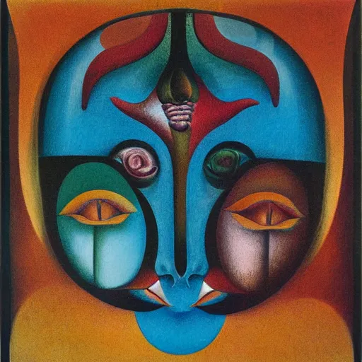 Image similar to floral face portrait by leonetto cappiello and wojciech siudmak and ernst fuchs, anni albers, oil on canvas