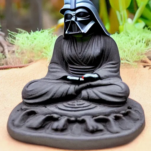 Image similar to female darth vader as buddha statue, 5 5 mm