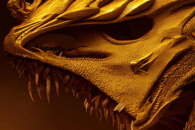 Image similar to cinematic closeup portrait of a golden dragon in a sandstorm, detailed textures, dramatic lighting, unreal engine, cgsociety, artstation, 4k