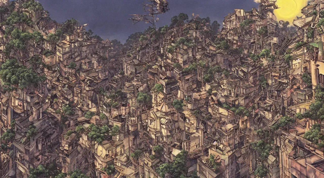 Prompt: A beautiful landscape painting of dystopian future in darjeeling city by junji ito and don bluth